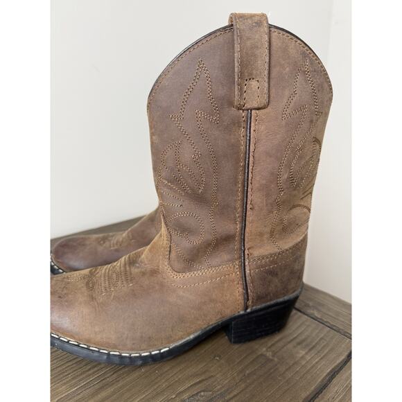 Masterson Boot Co Brown Leather Cowboy Boots Youth Size 2.5 D Style RB2000C - Picture 4 of 8